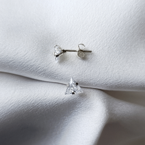 Pendientes Boton Piedra Triangulo
